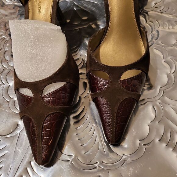 Liz Claiborne espresso/DK.BROWN KIDSUEDE/MILANO SZ.9 - Picture 2 of 7